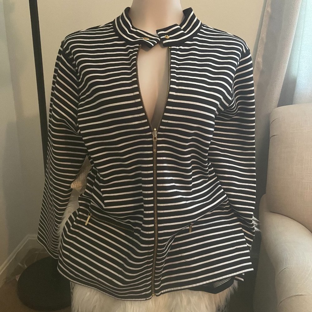 Black and white striped jacket - Size Extra Large